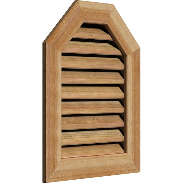 Octagonal Top Gable Vent Western Red Cedar Gable Vent W/1 X 4 Flat Trim Frame, 12W X 20H